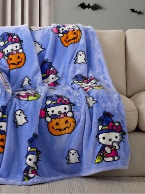 Hello Kitty Plush Throw - Lavender, Pink & White